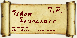 Tihon Pivašević vizit kartica
